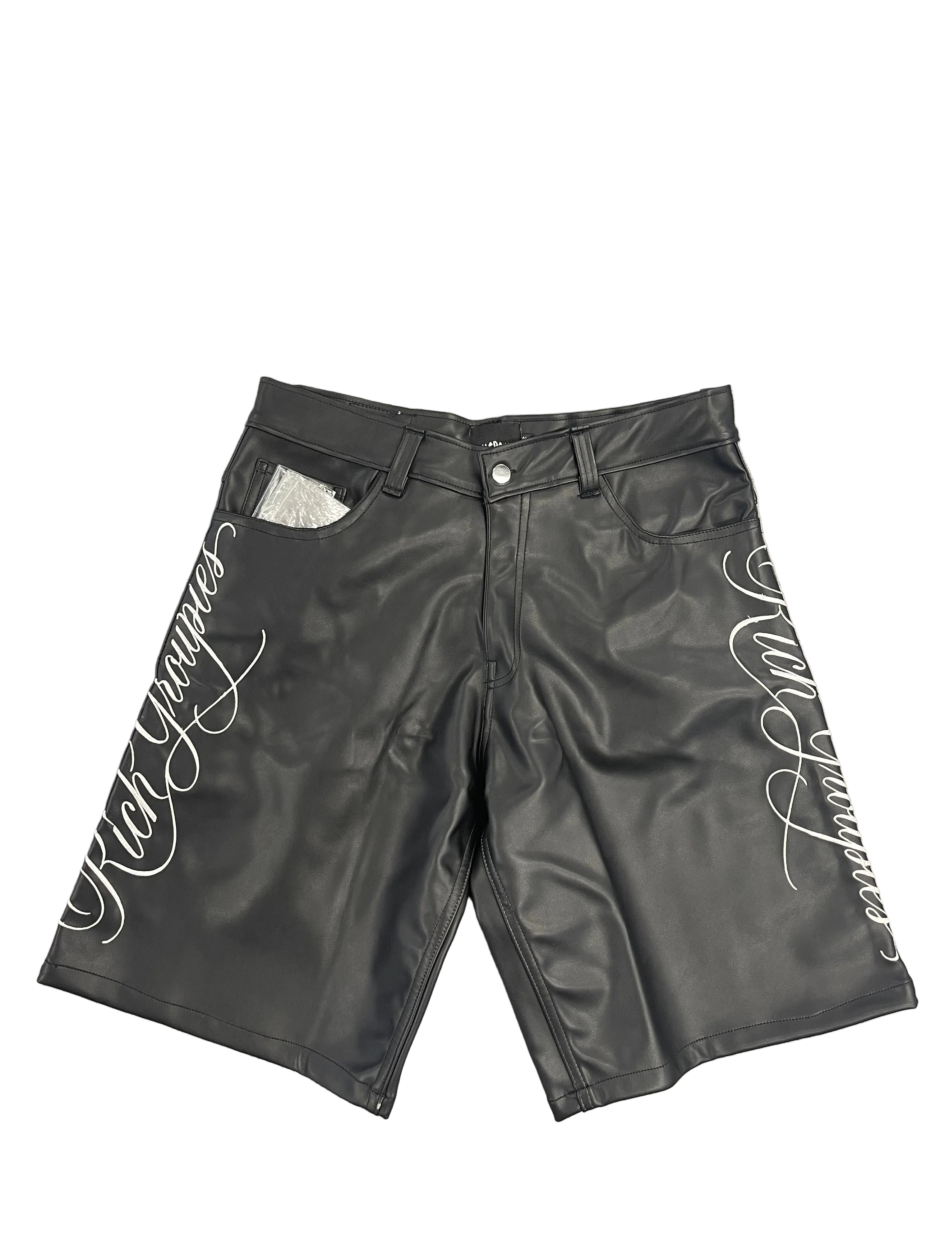 Rich Groupies Leather Jorts