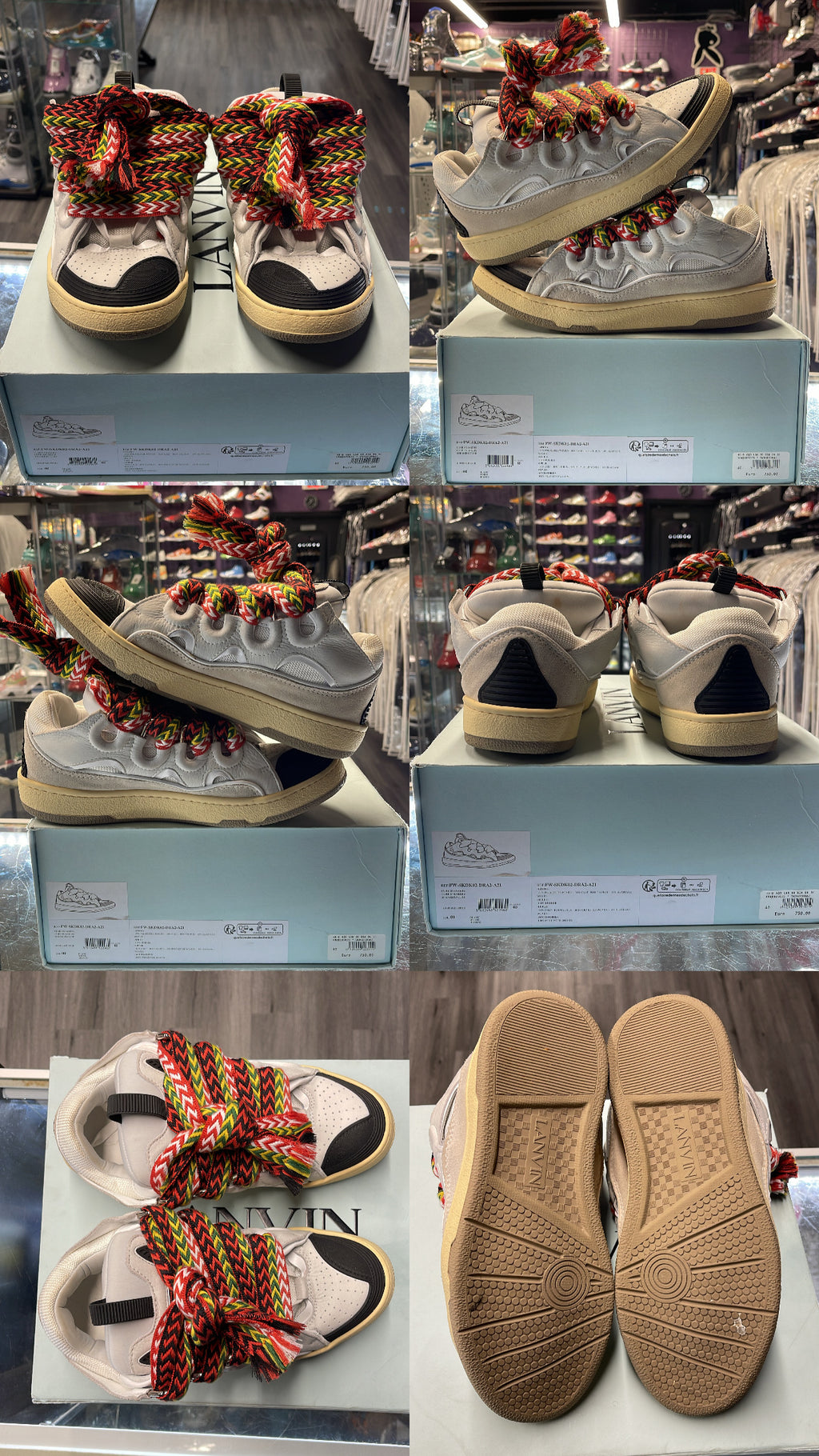 Lanvin Curb Sneaker "White/Multi"