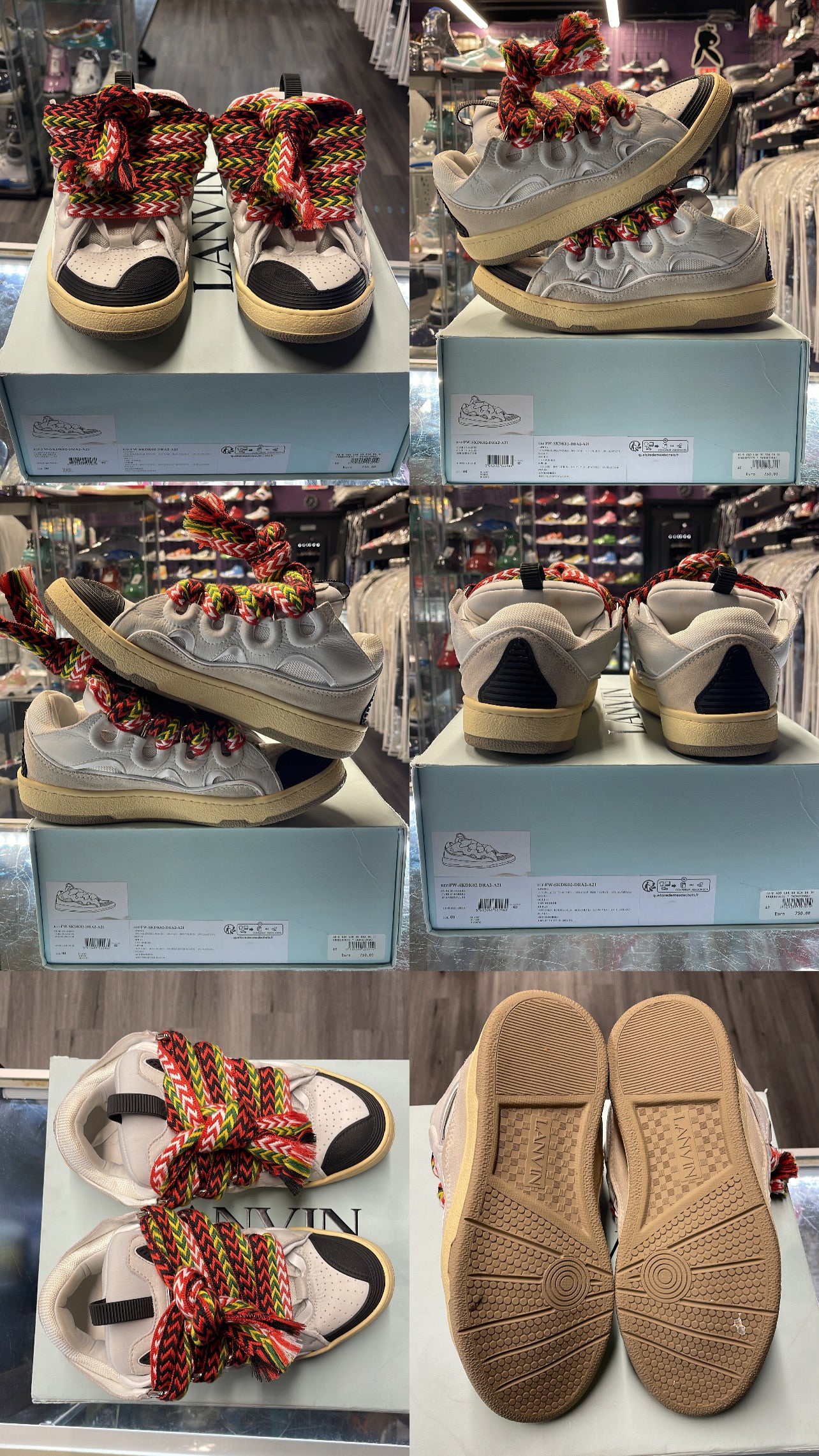 Lanvin Curb Sneaker "White/Multi"