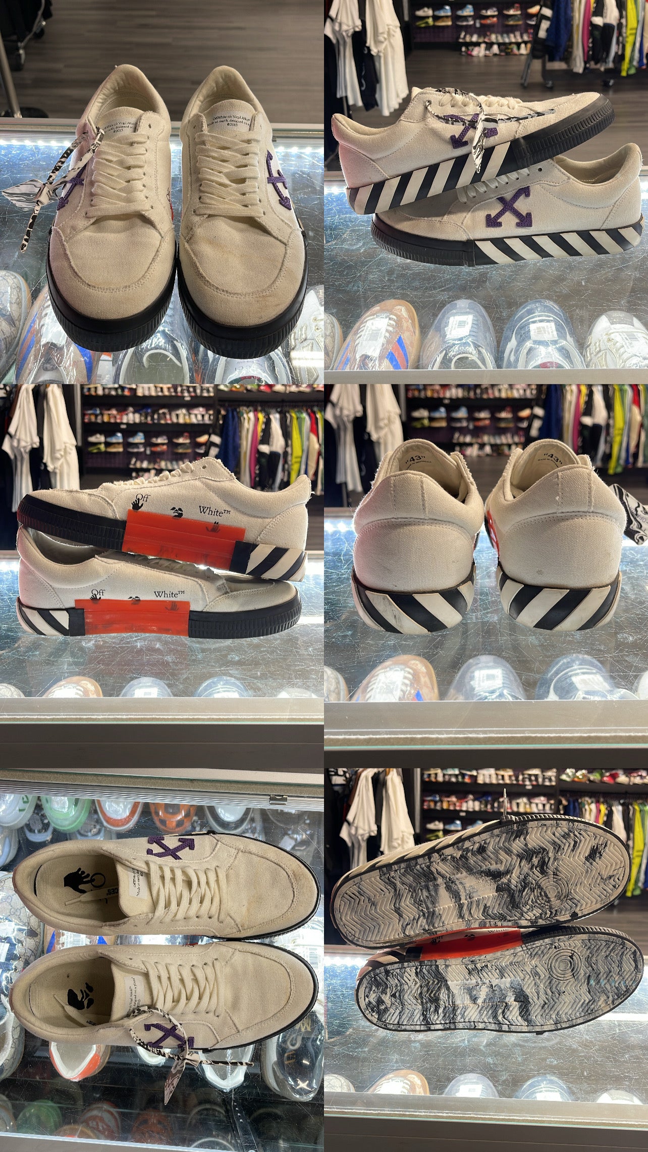 Off-White Low Vulcanized Sneaker "White Purple"