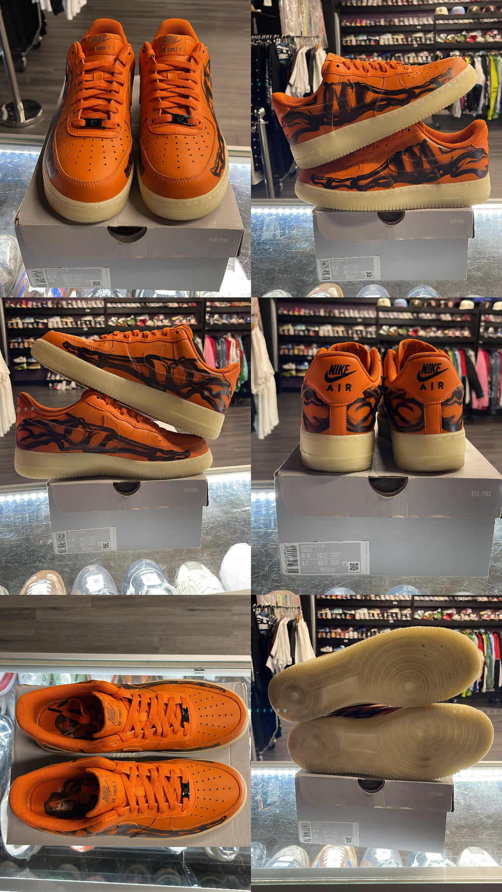 2020 Nike Air Force 1 Low "Orange Skeleton"