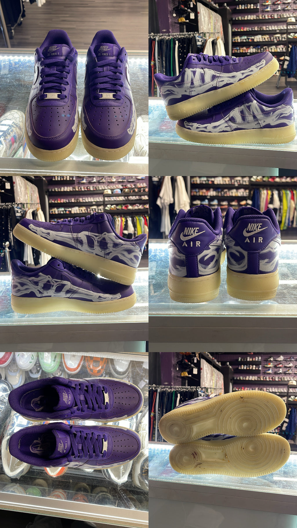 2022 Nike Air Force 1 Low "Purple Skeleton"