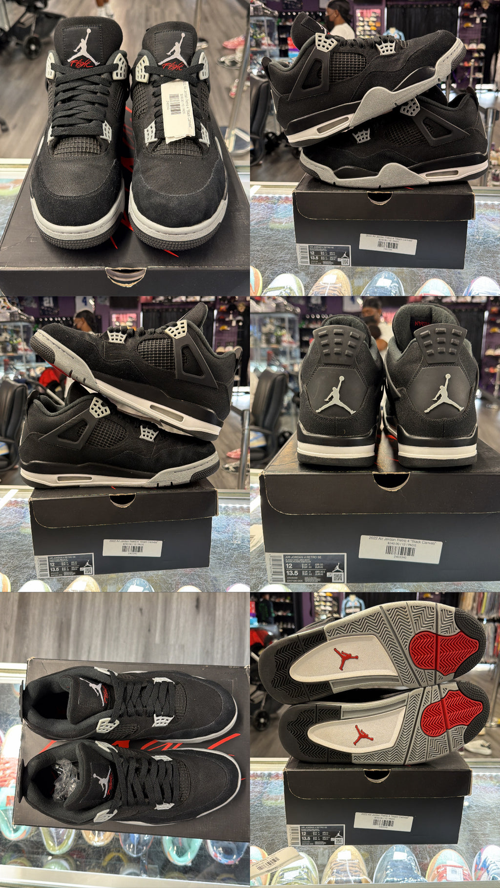 2022 Air Jordan Retro 4 "Black Canvas"
