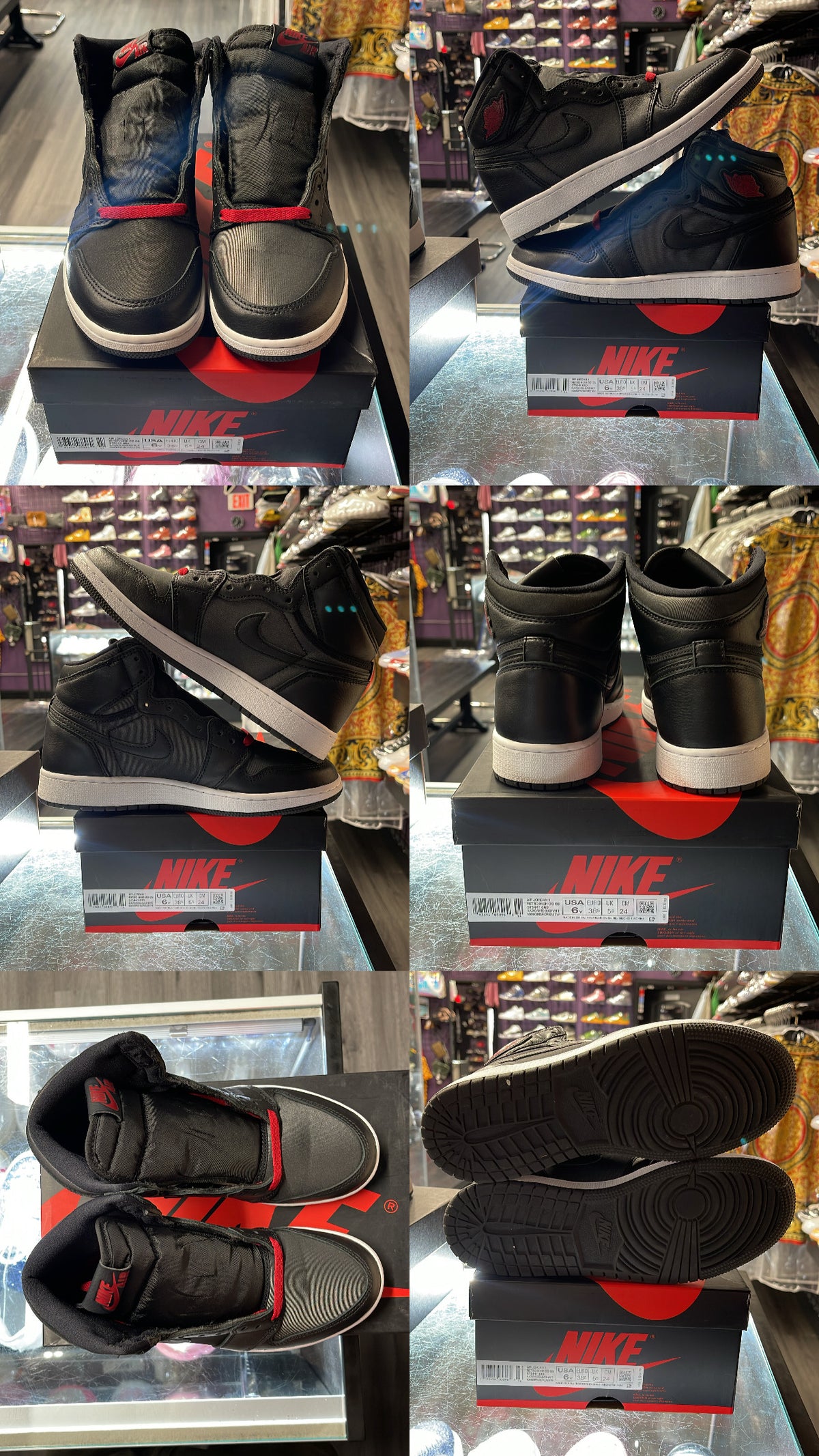 2020 Air Jordan Retro 1 High "Black Satin Gym Red Black" (GS)
