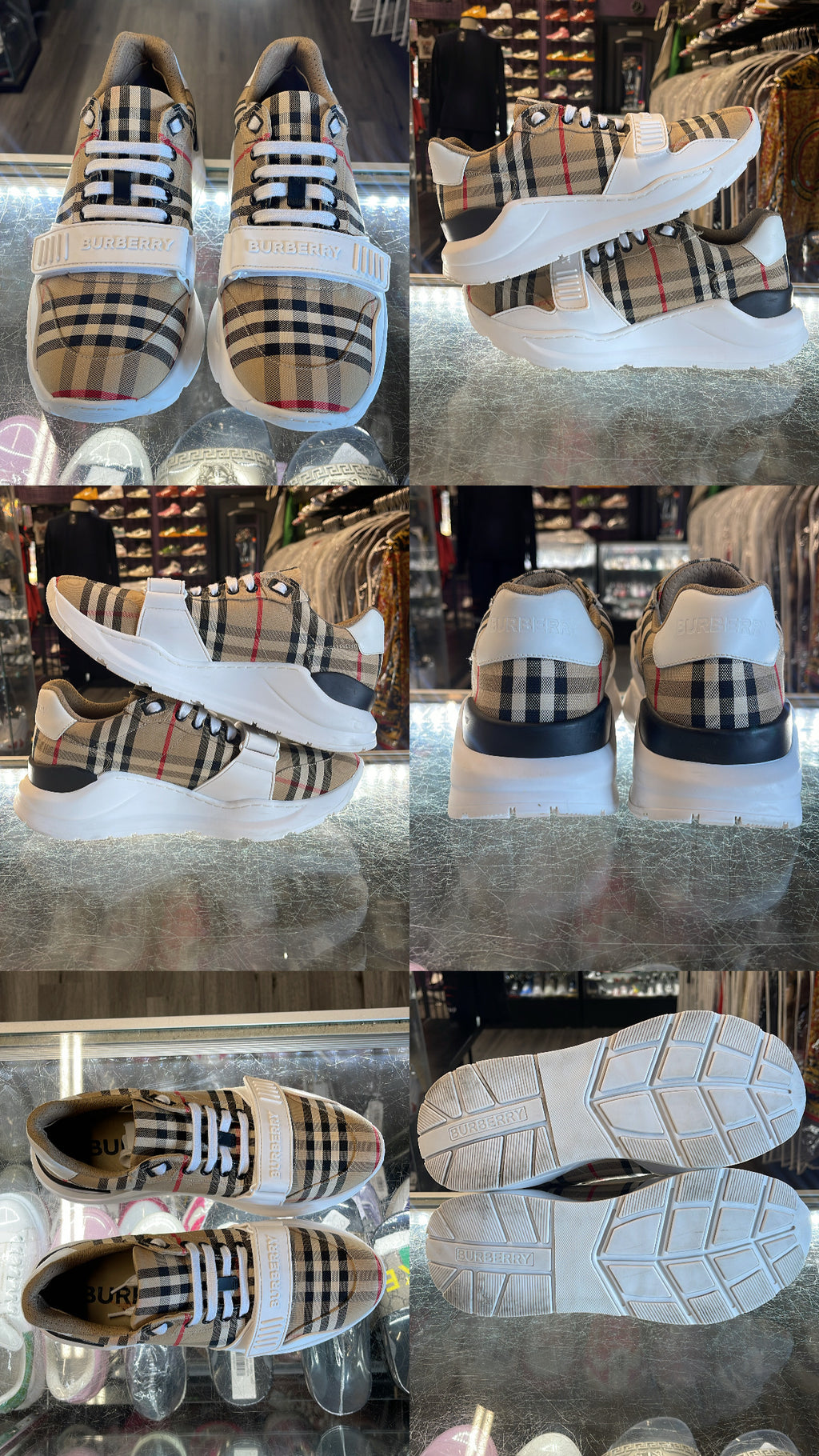Burberry Check Leather Sneaker "Beige"