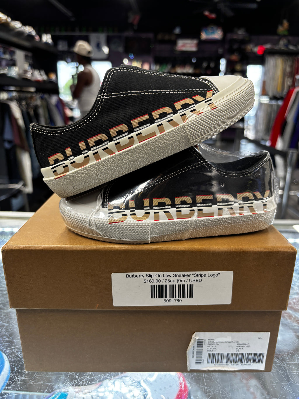 Burberry Slip-On Low Sneaker "Stripe Logo"