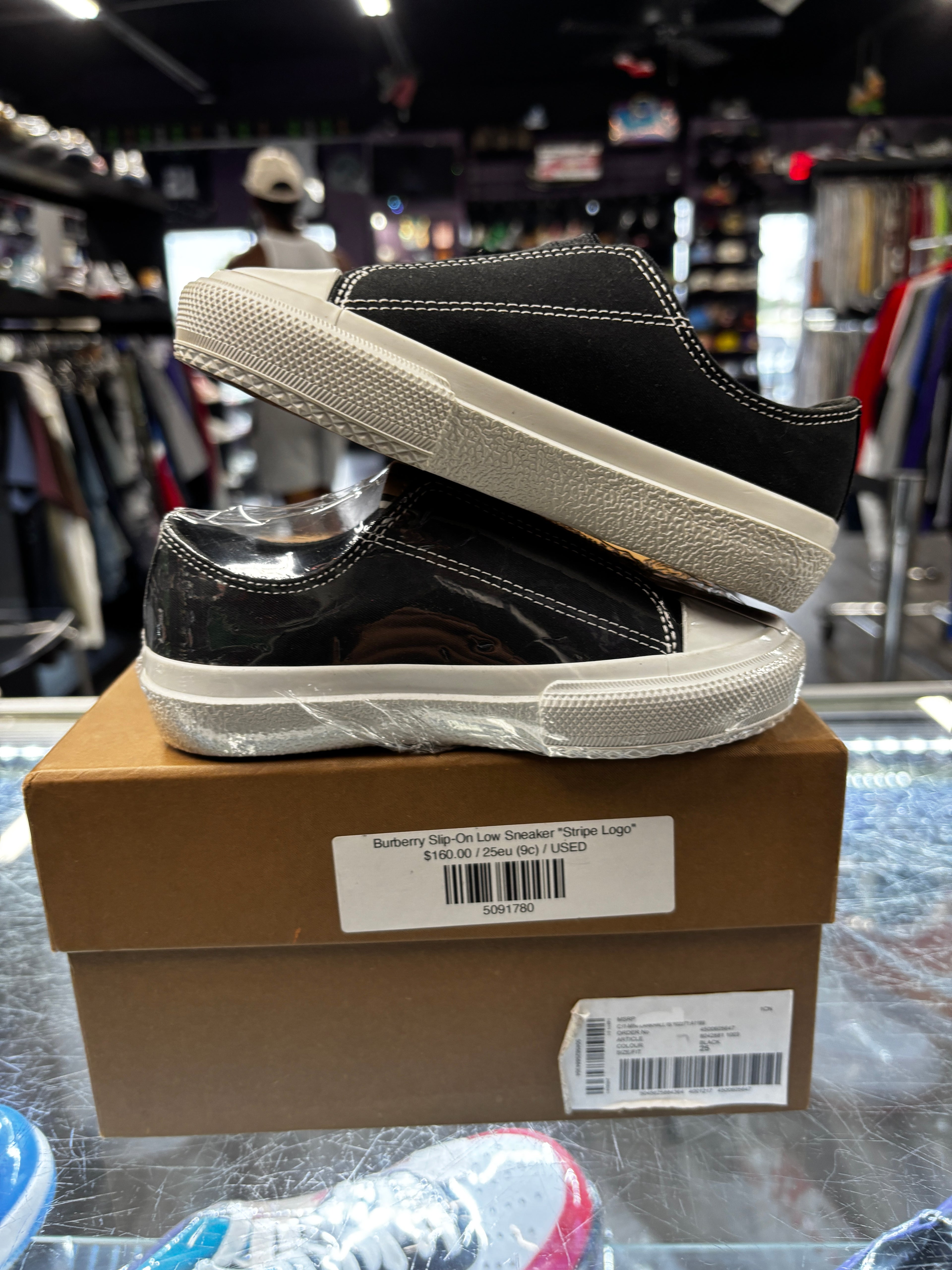 Burberry Slip-On Low Sneaker "Stripe Logo"