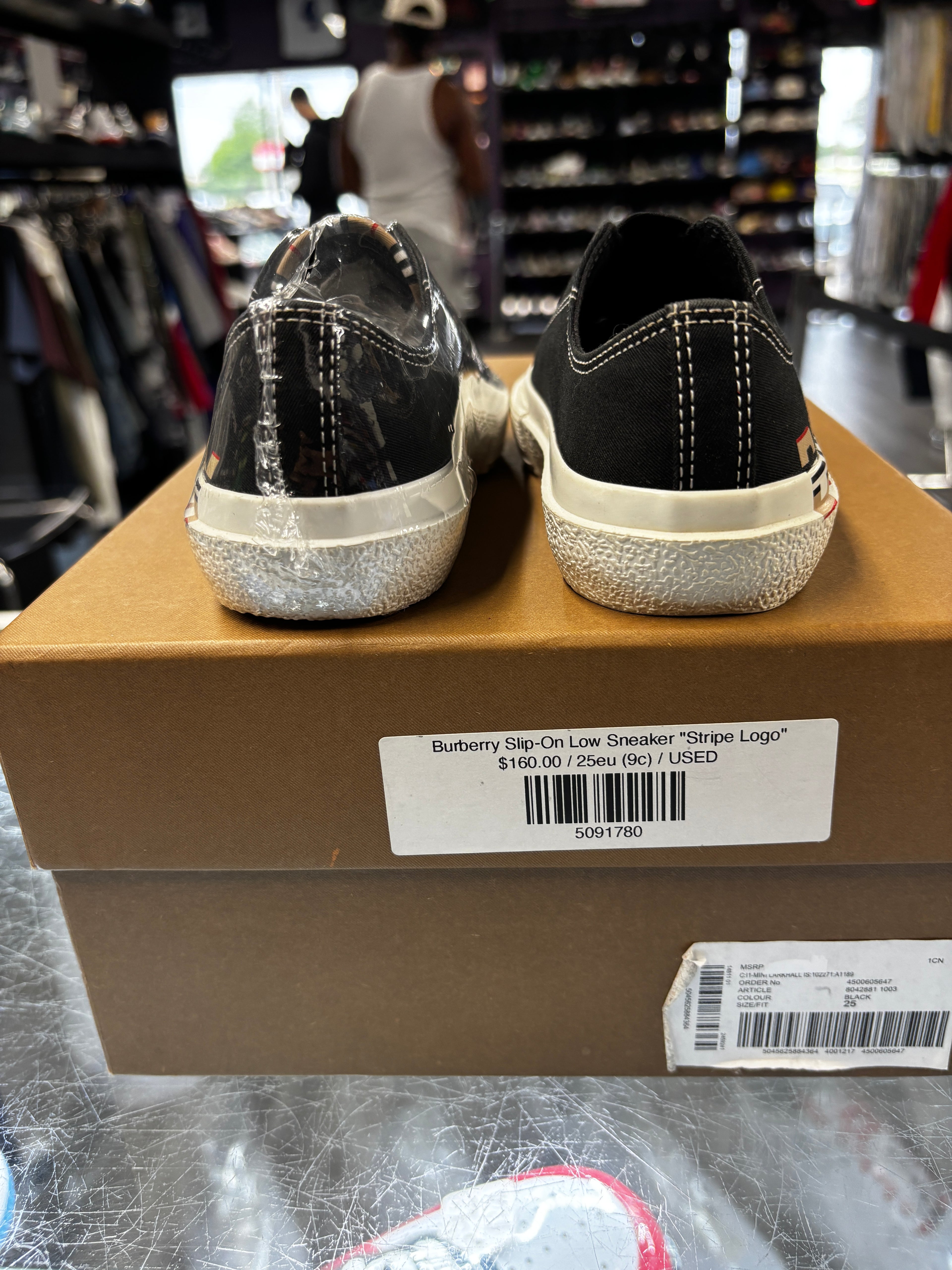 Burberry Slip-On Low Sneaker "Stripe Logo"