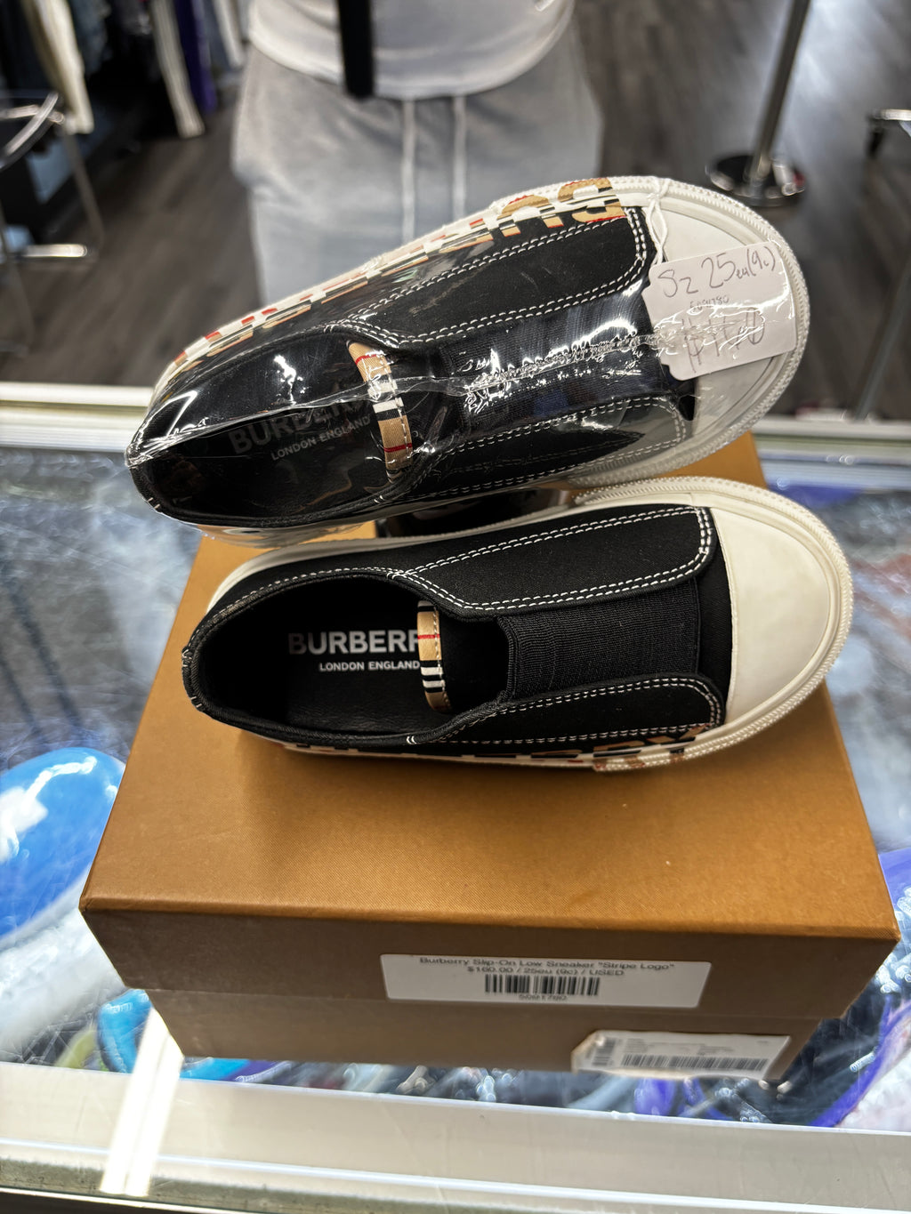 Burberry Slip-On Low Sneaker "Stripe Logo"