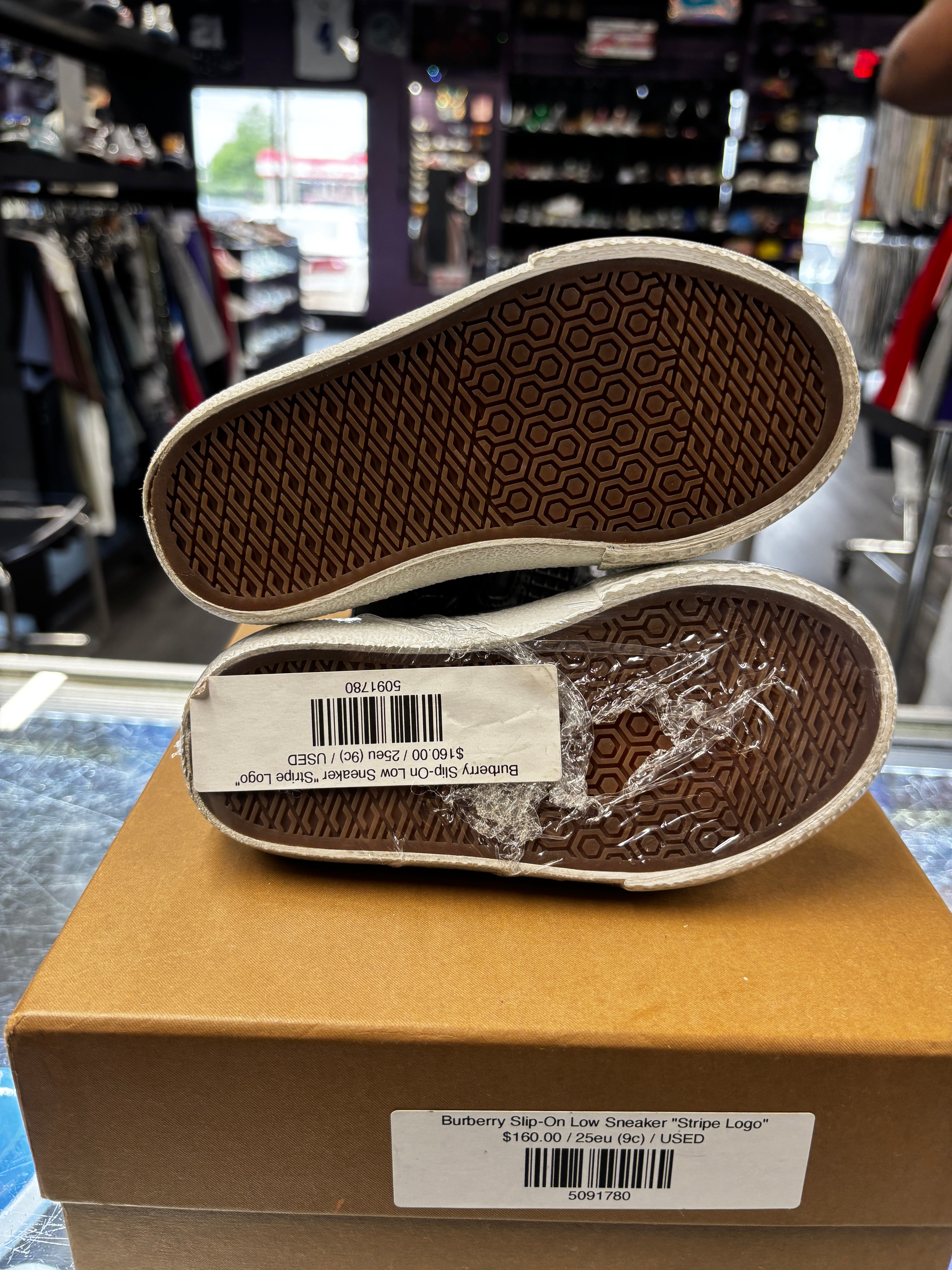 Burberry Slip-On Low Sneaker "Stripe Logo"