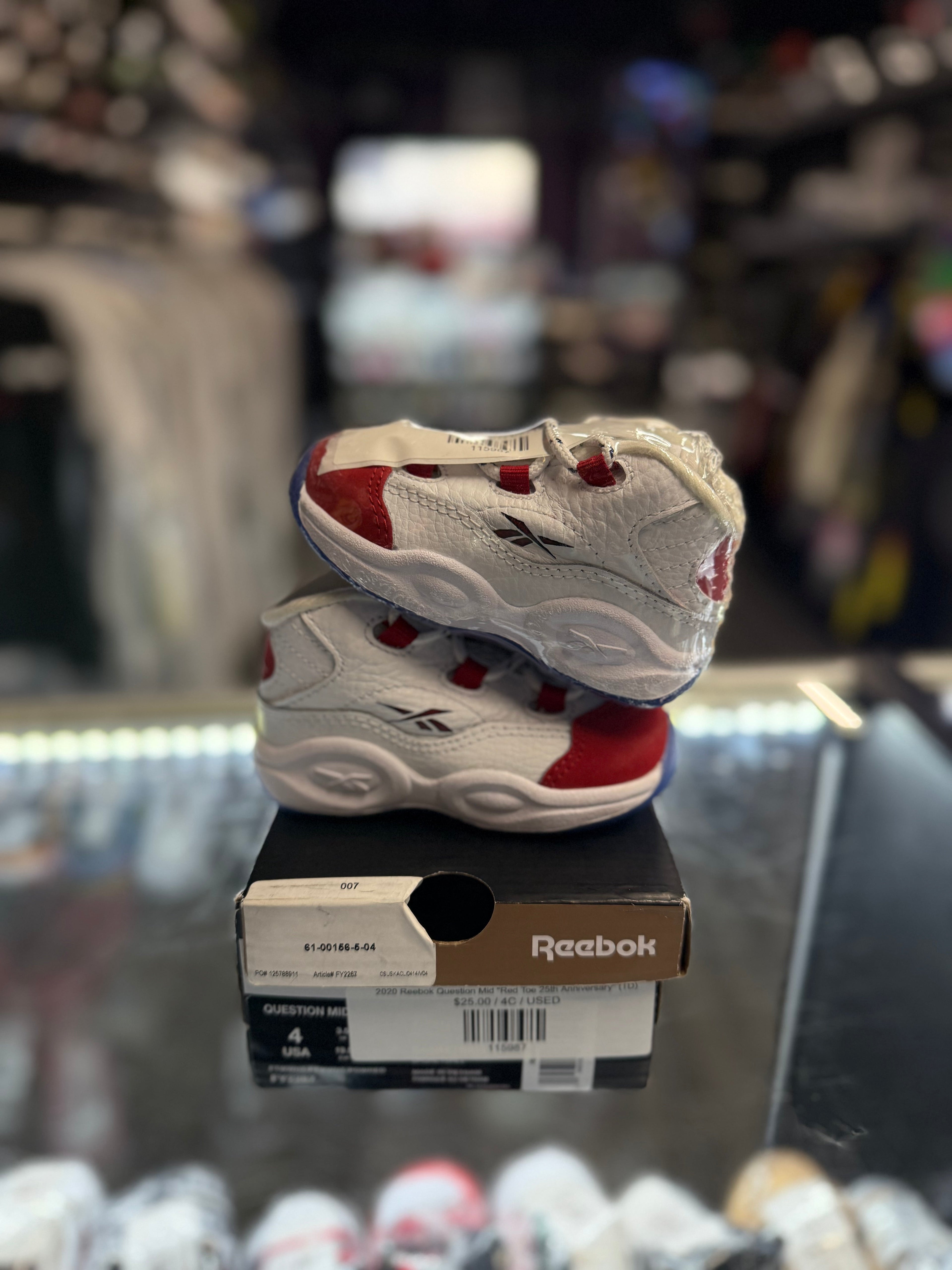2020 Reebok Question Mid "Red Toe 25th Anniversary" (TD)