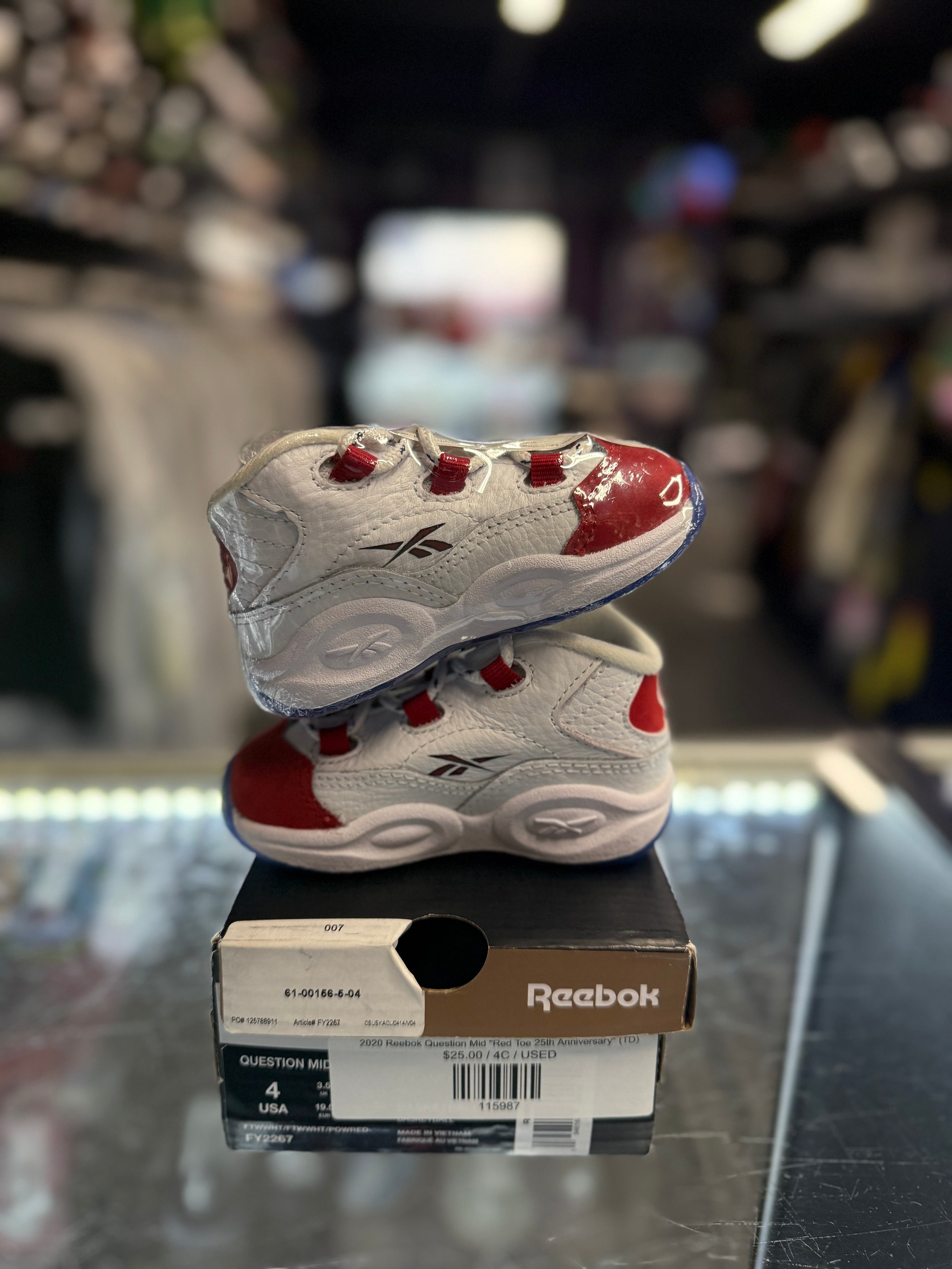 2020 Reebok Question Mid "Red Toe 25th Anniversary" (TD)