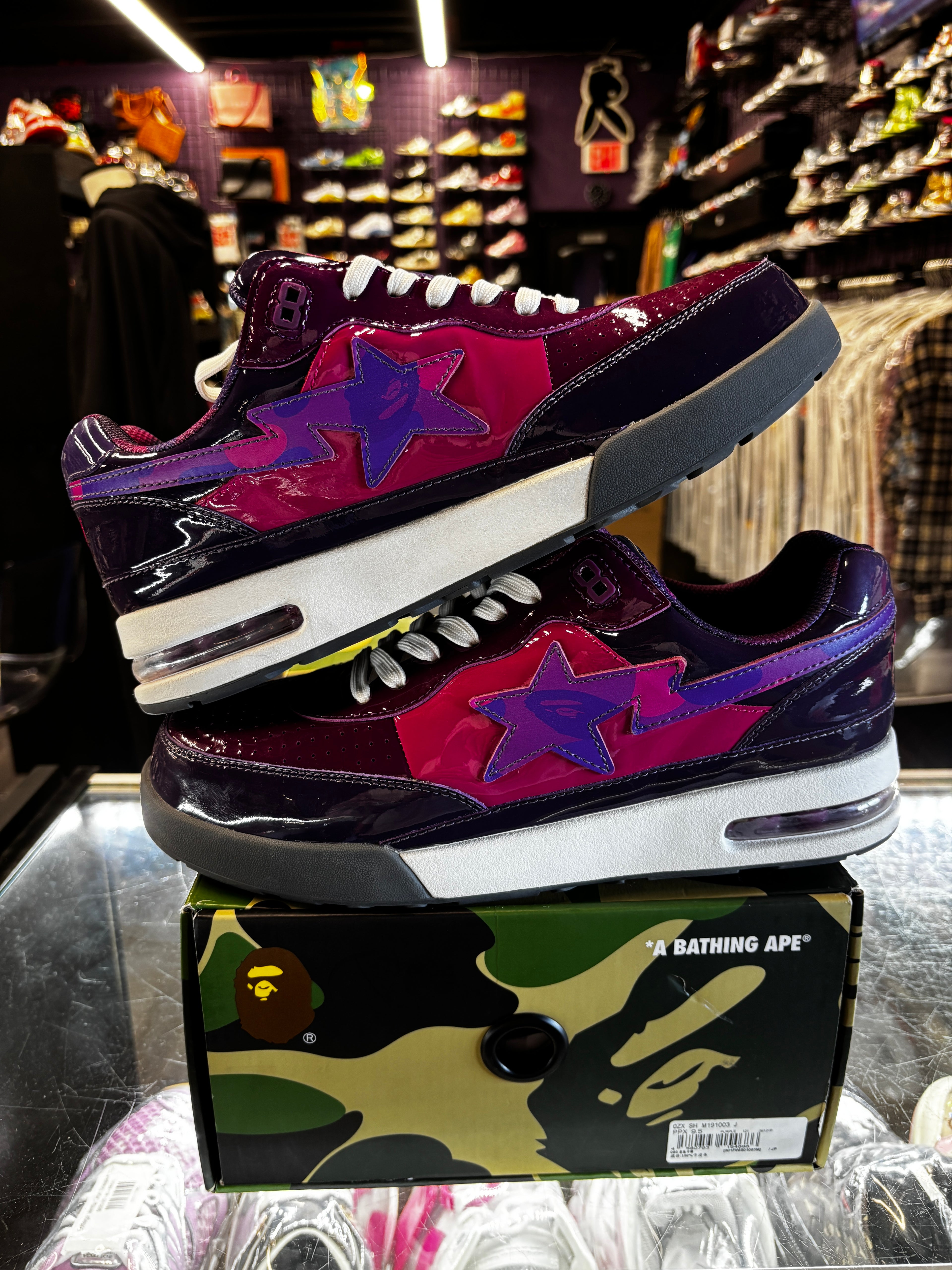 A Bathing Ape Roadsta #1 "Patent Purple"