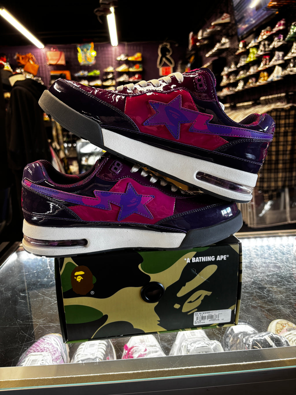 A Bathing Ape Roadsta #1 "Patent Purple"