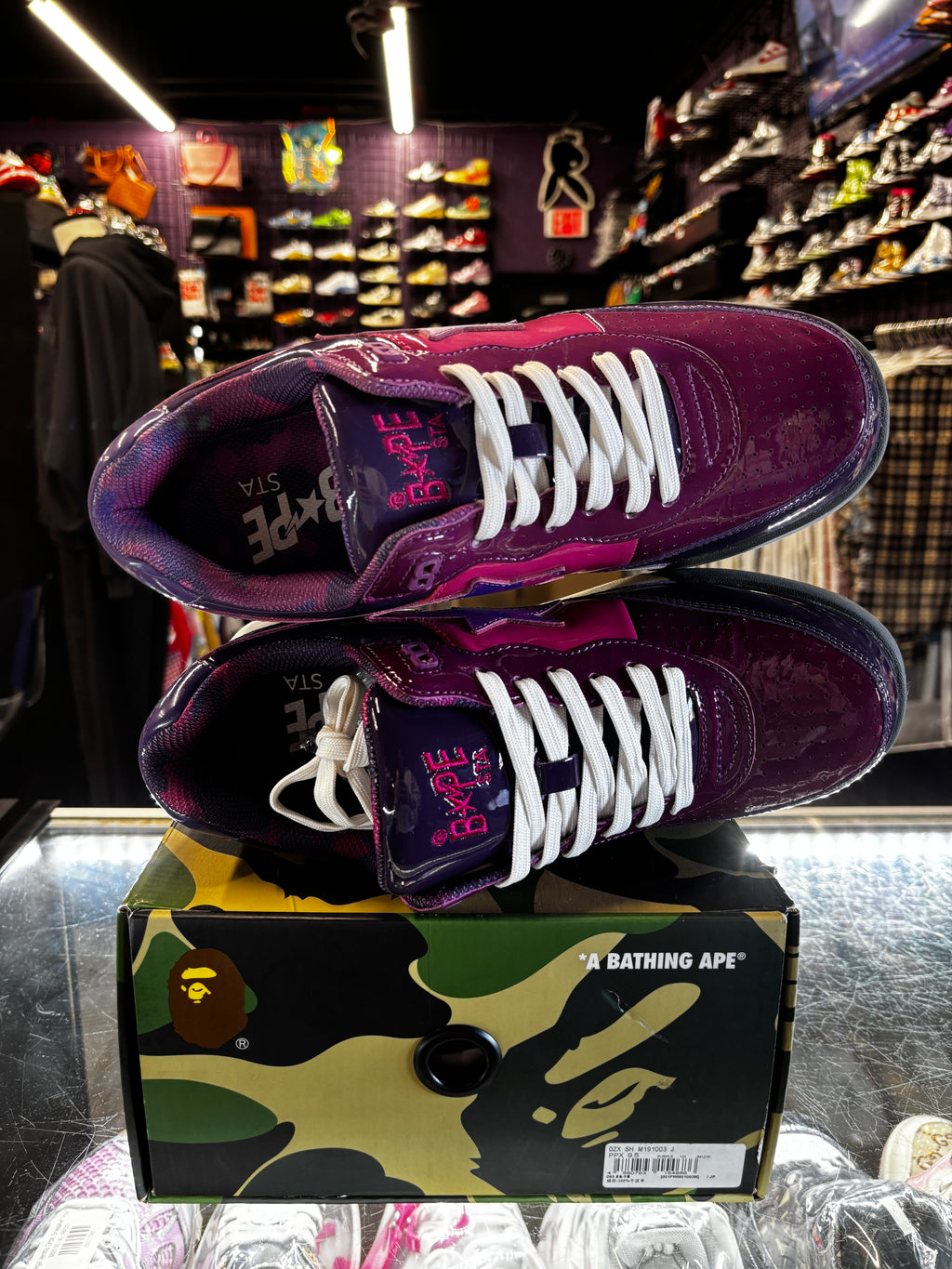 A Bathing Ape Roadsta #1 "Patent Purple"