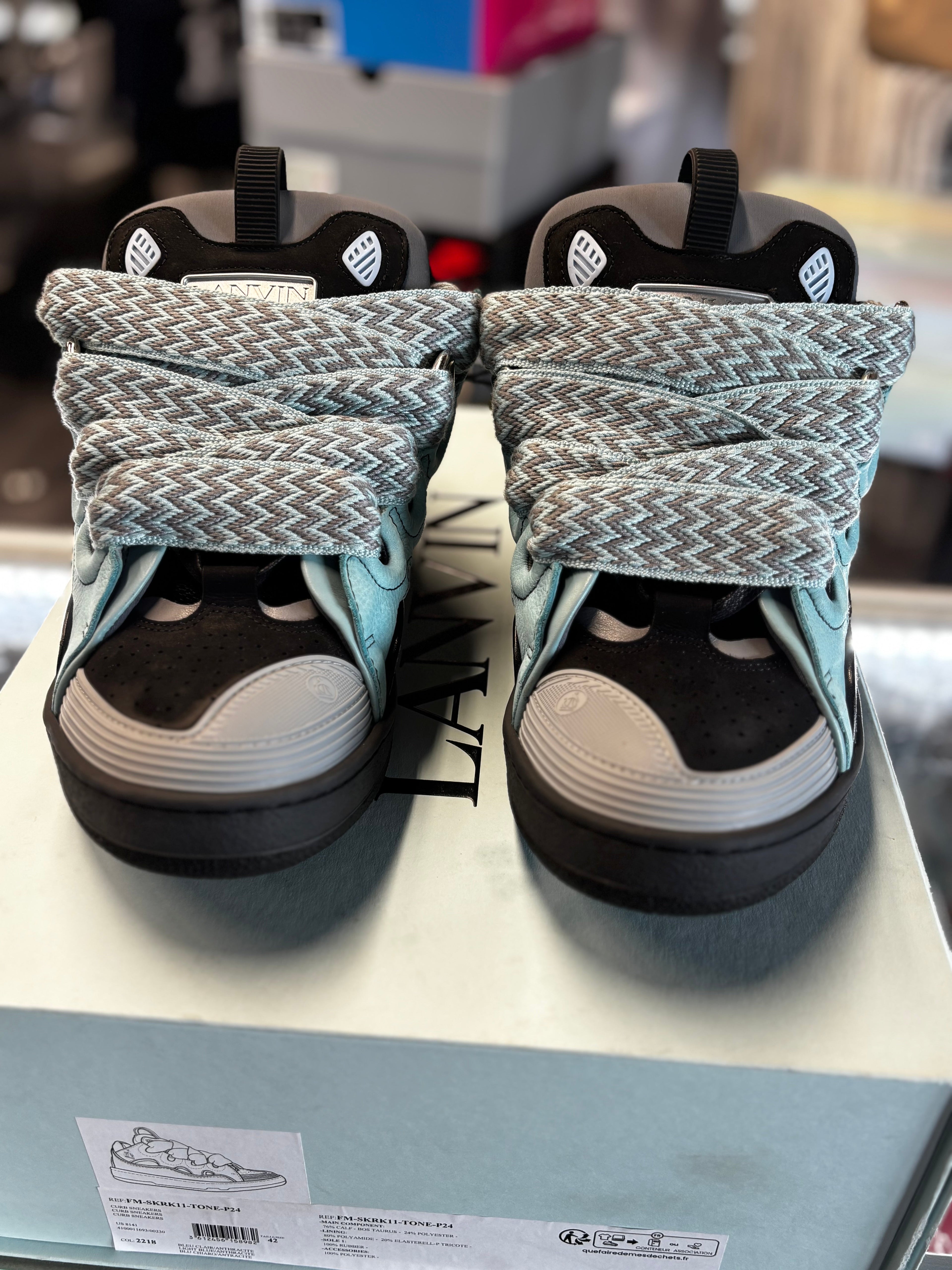 Lanvin Curb Sneaker "Blue/Clear Anthracite"