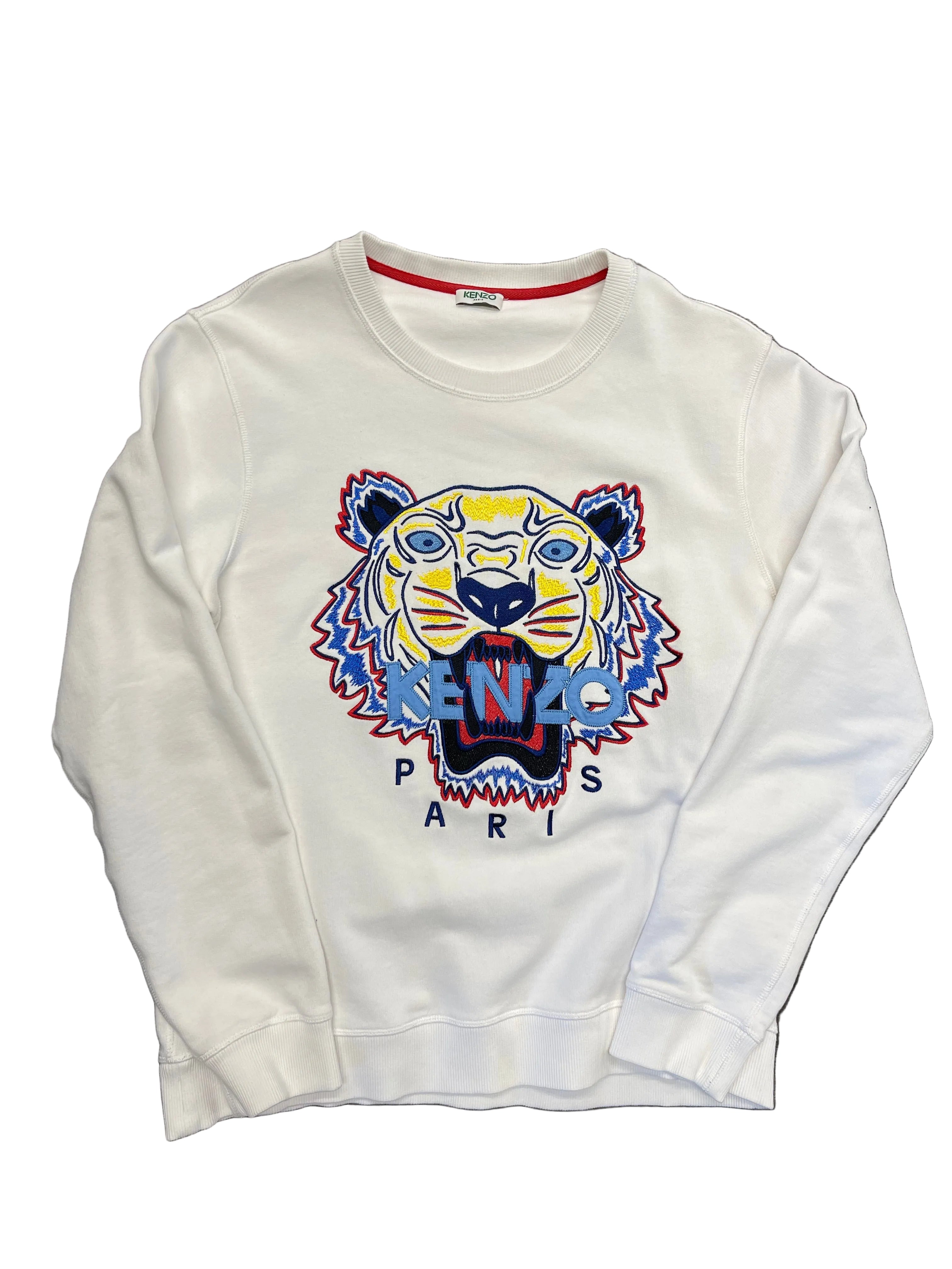 Kenzo Tiger Embroidered Sweater "White"