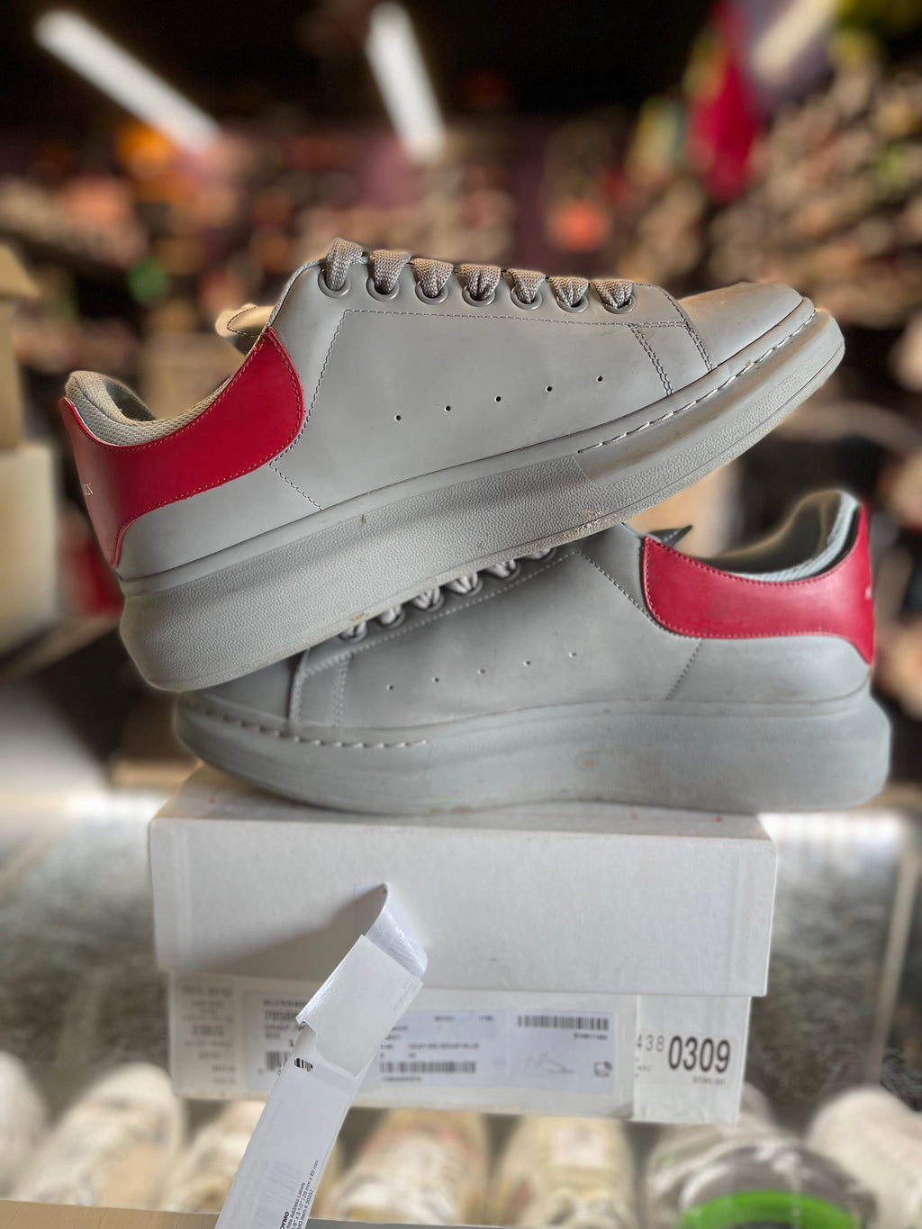 Alexander McQueen Oversized Sneaker "Grey/Red"