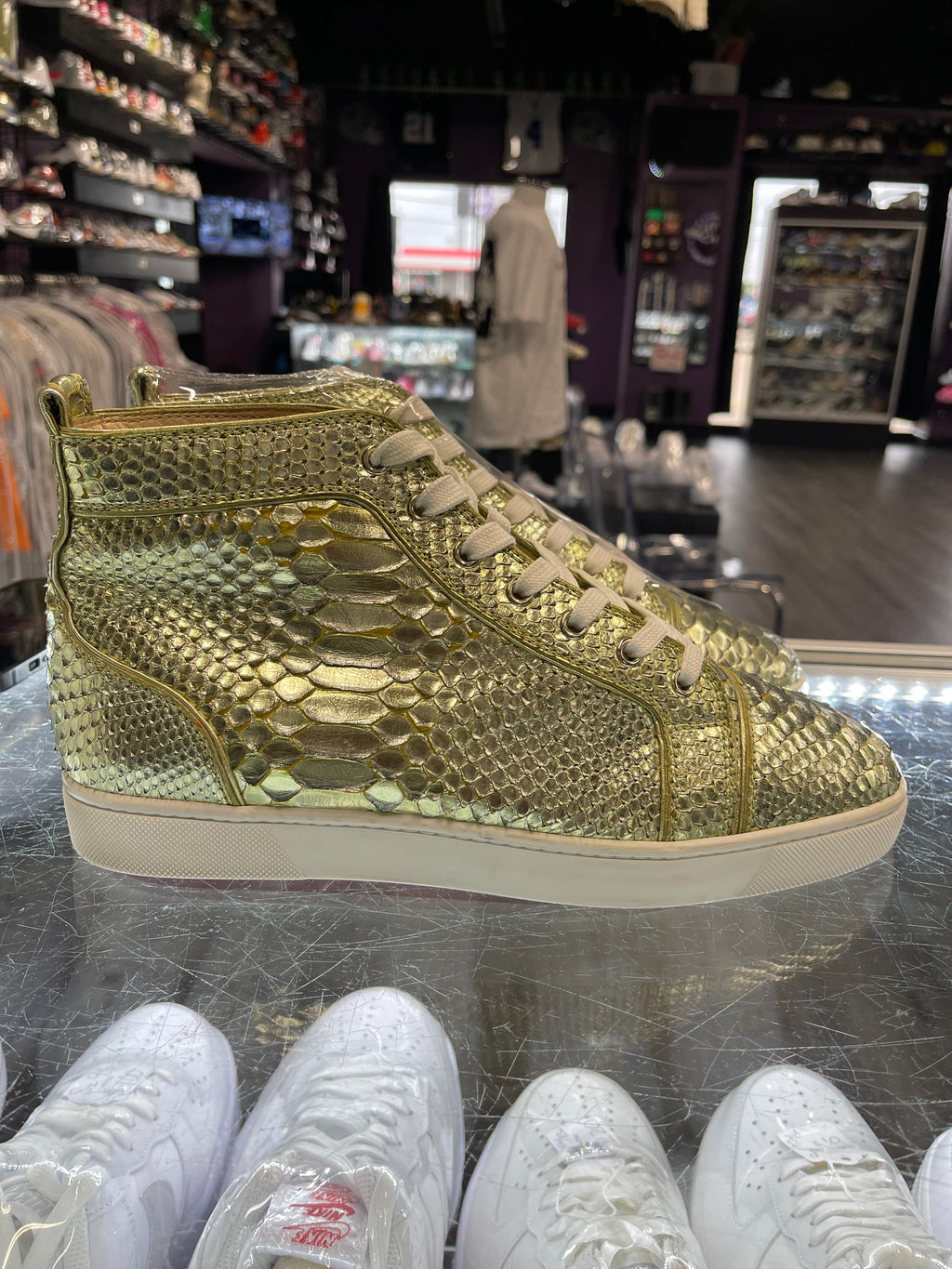 Christian Louboutin Rantus Orlato Python Leather High "Green"