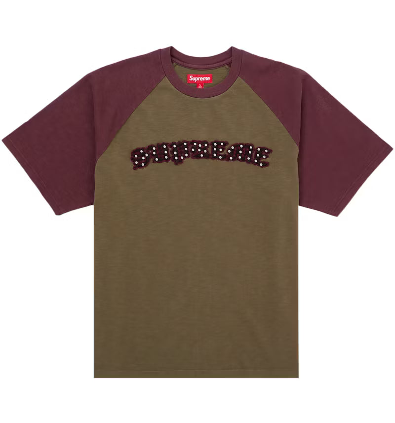 Supreme Rhinestone Raglan S/S Tee "Olive"