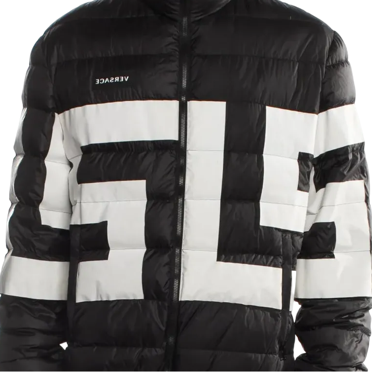 Versace Printed Puffer Coat "Black/White"