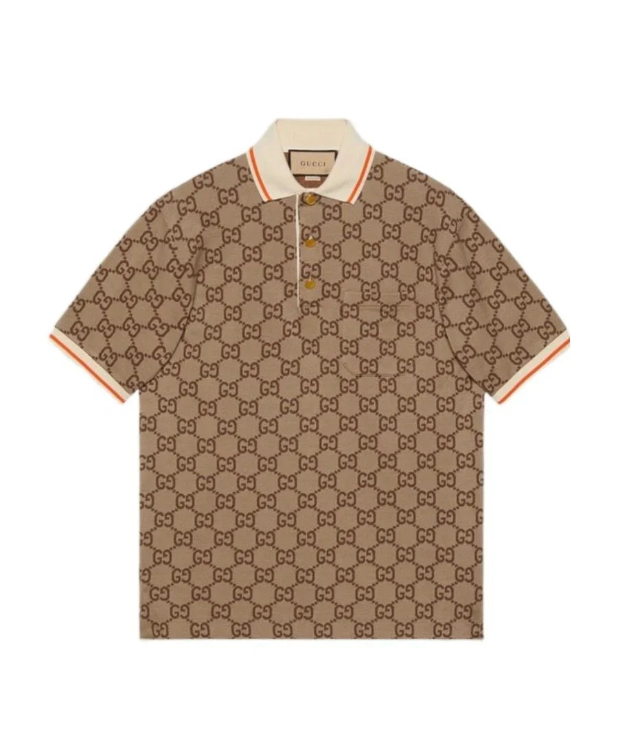 Gucci GG Polo Beige Orange Stripe