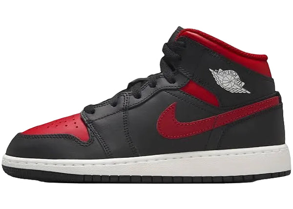 2024 Jordan 1 Mid "Black Summit White Varsity Red" (GS)