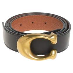 Coach Signature Buckle Reversible Belt "Black/Brown"