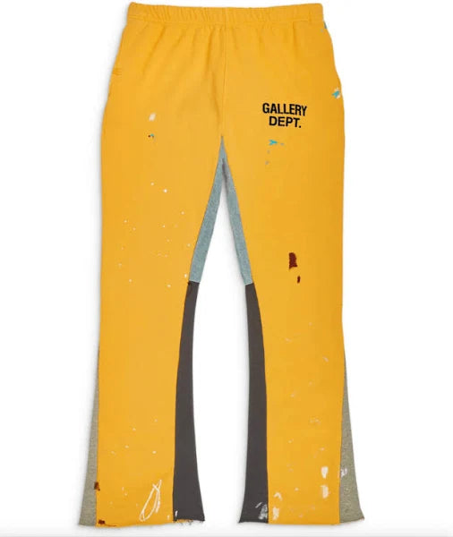 Gallery Dept. Logo Paint Splatter Sweats "Yellow"