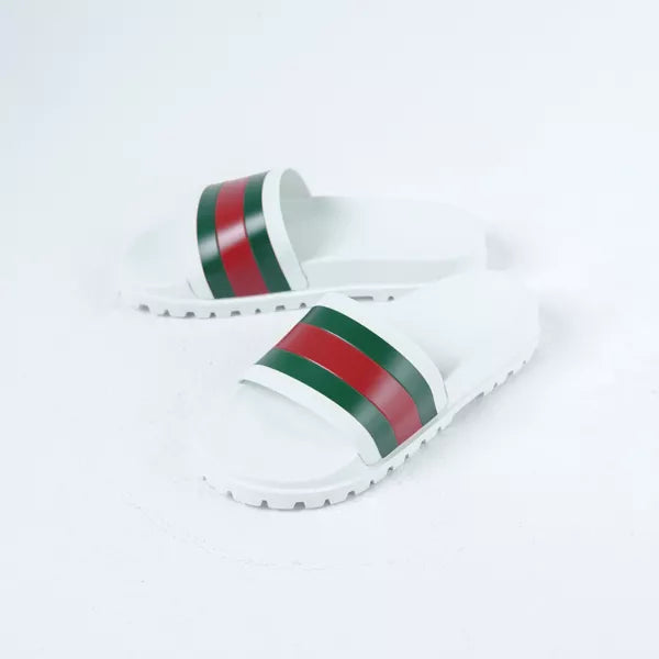 Gucci Pool Slippers White "Stripe Red/Green"